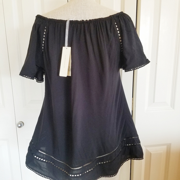 NAKED PRINCESS Isabella Black Off Shoulder Top NEW - Picture 4 of 6